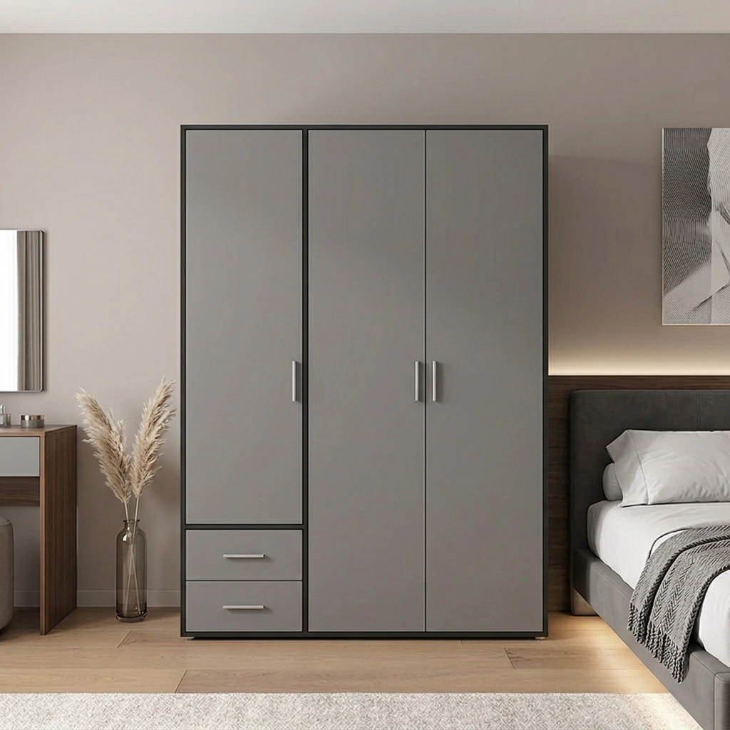 3 door wardrobe gray color in UAE