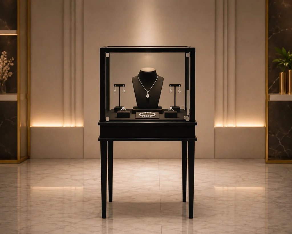 Black Queen Legs Rental Jewelry Display Showcase