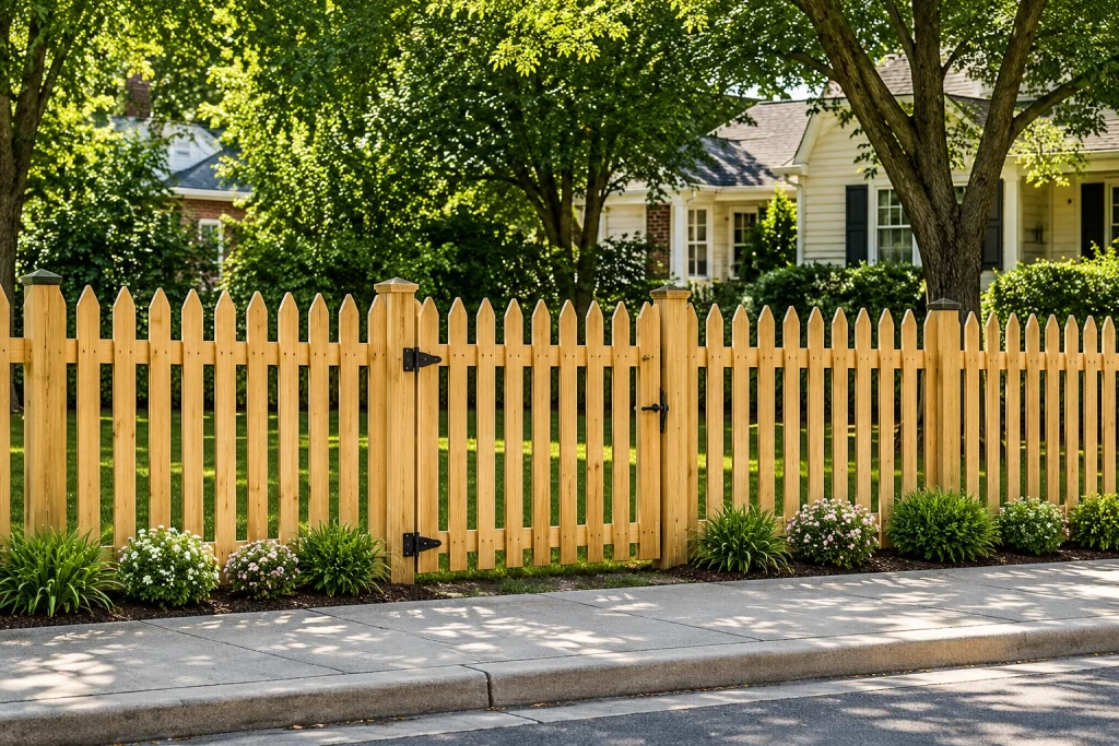 Custom wooden picket fence Dubai