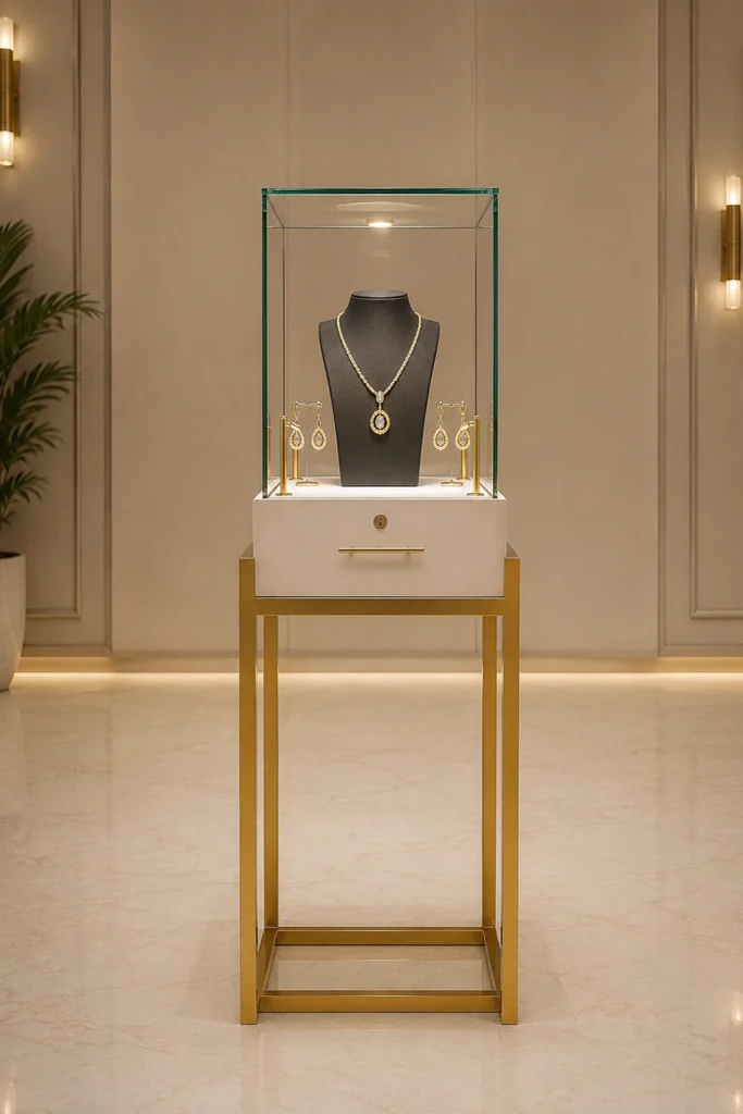 metallic gold Jewelry Display Stand