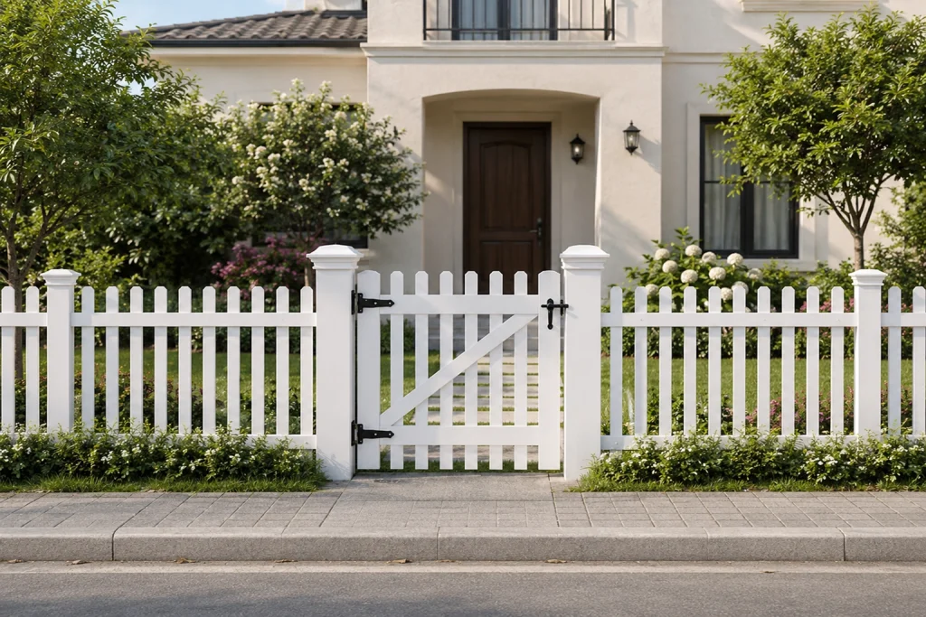 white painted Wood Fence Dubai