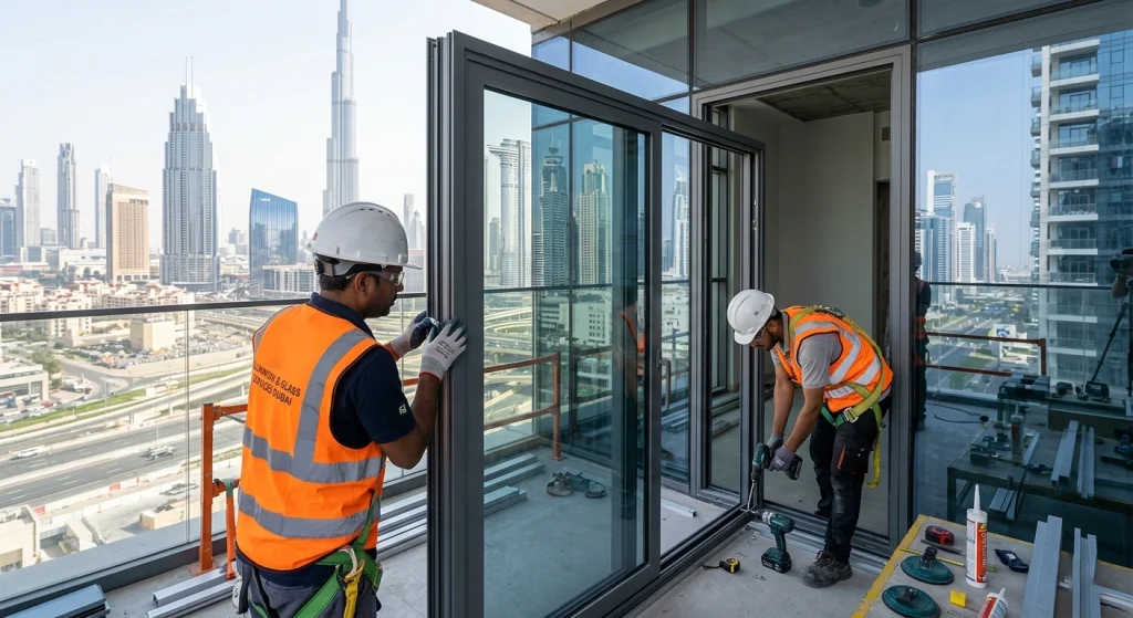 Aluminium and glass work