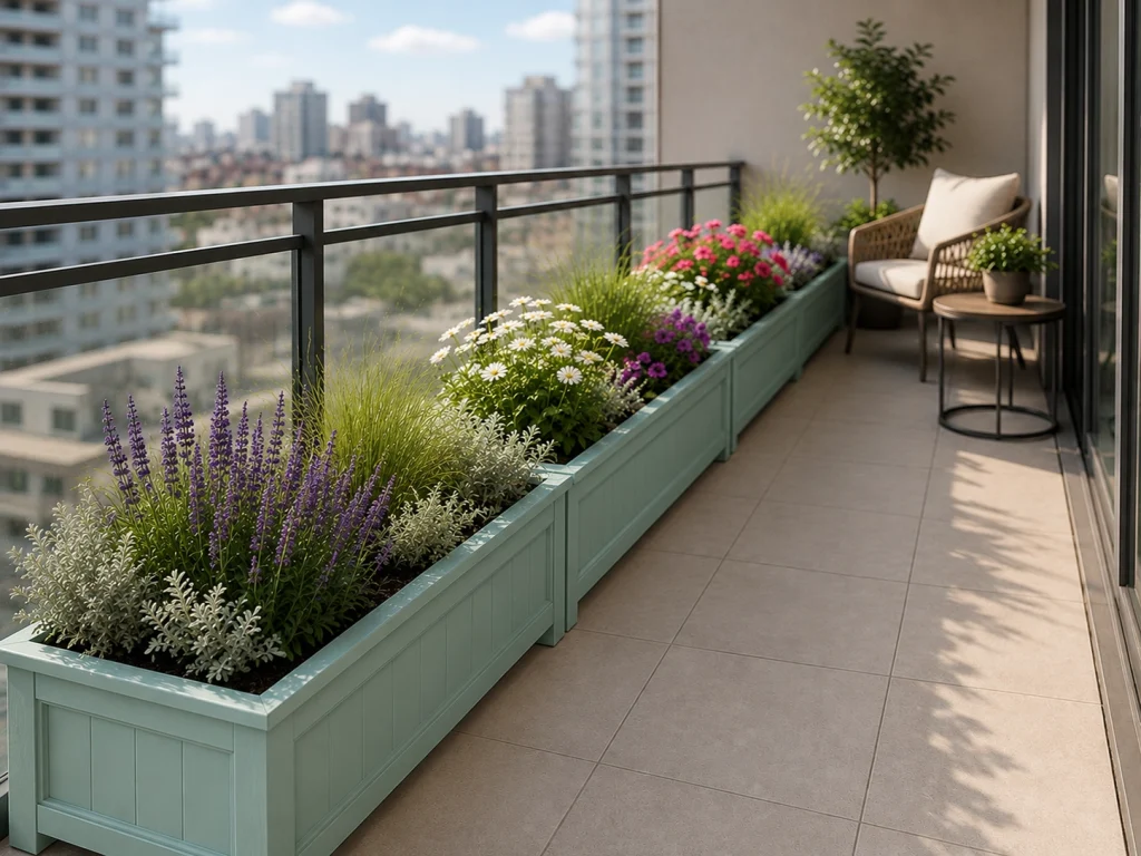 Long Narrow Planter Boxes for Balconies