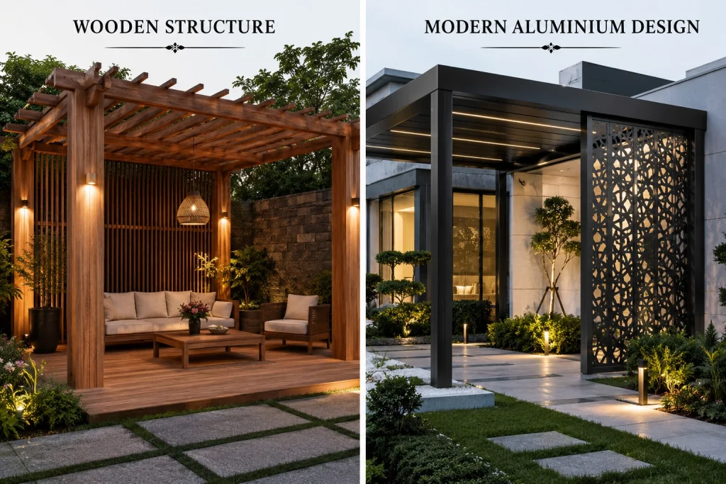 Wooden vs Aluminium Pergola