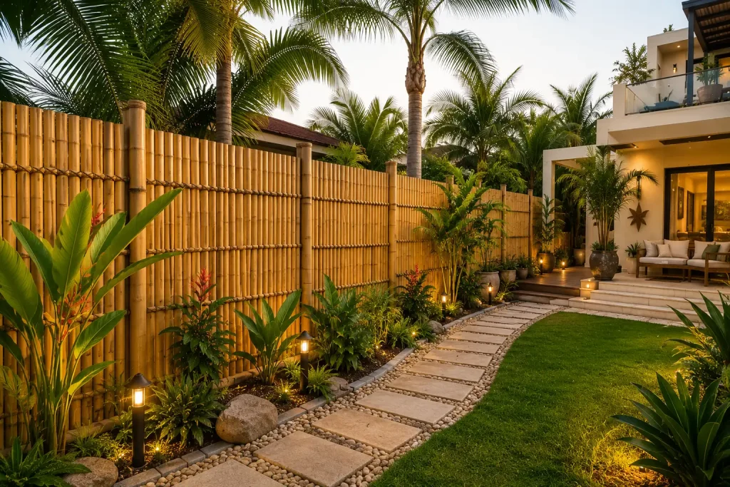 Bamboo Fence for Tropical Gardens