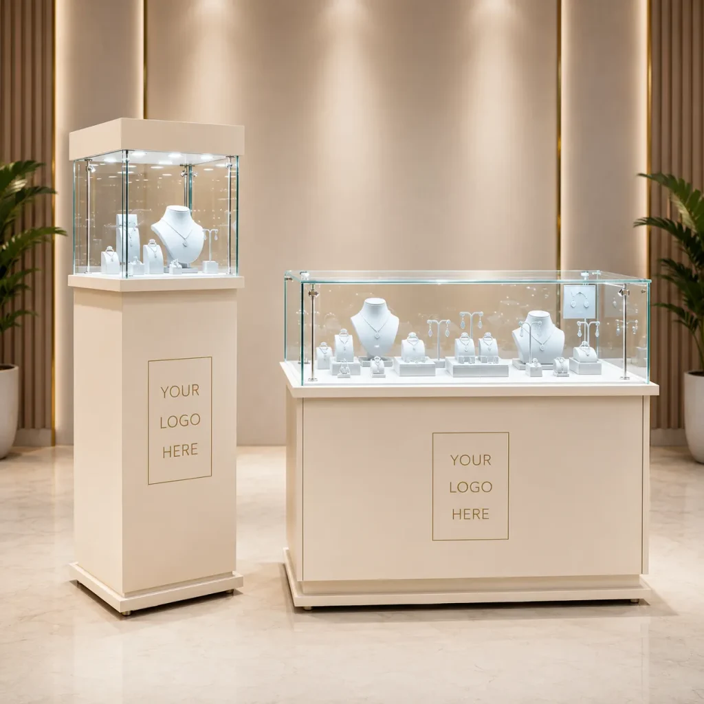 Ivory Tall and Large Jewelry Showcase