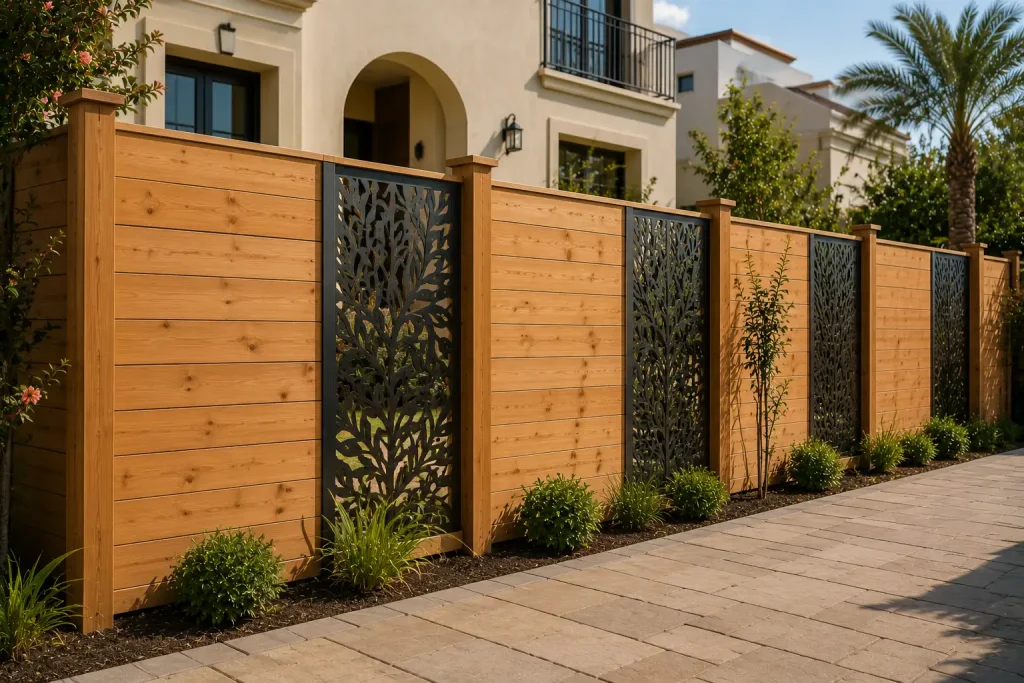 Privacy Fence with Decorative Panels