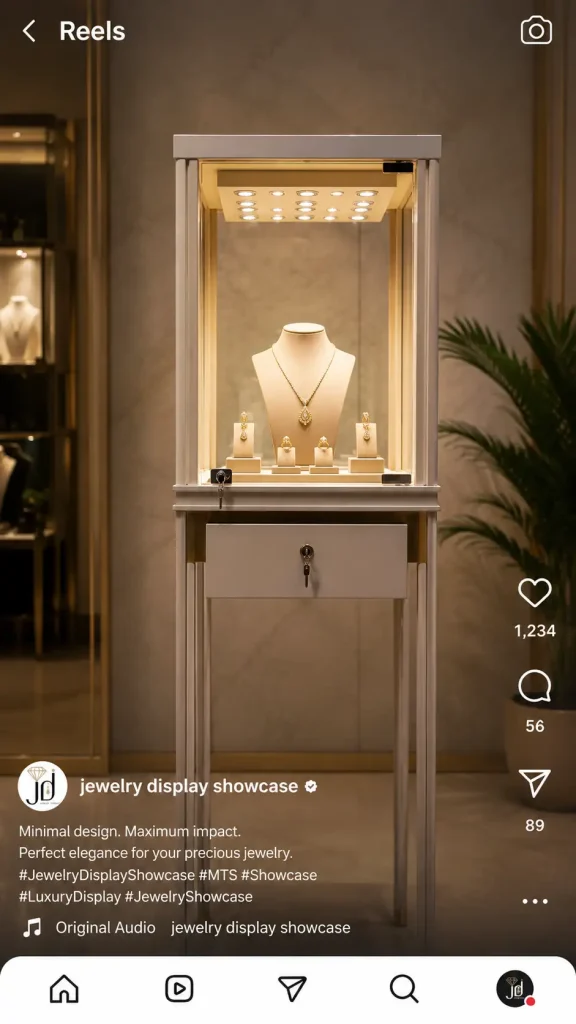 Instagram jewelry display showcase mts
