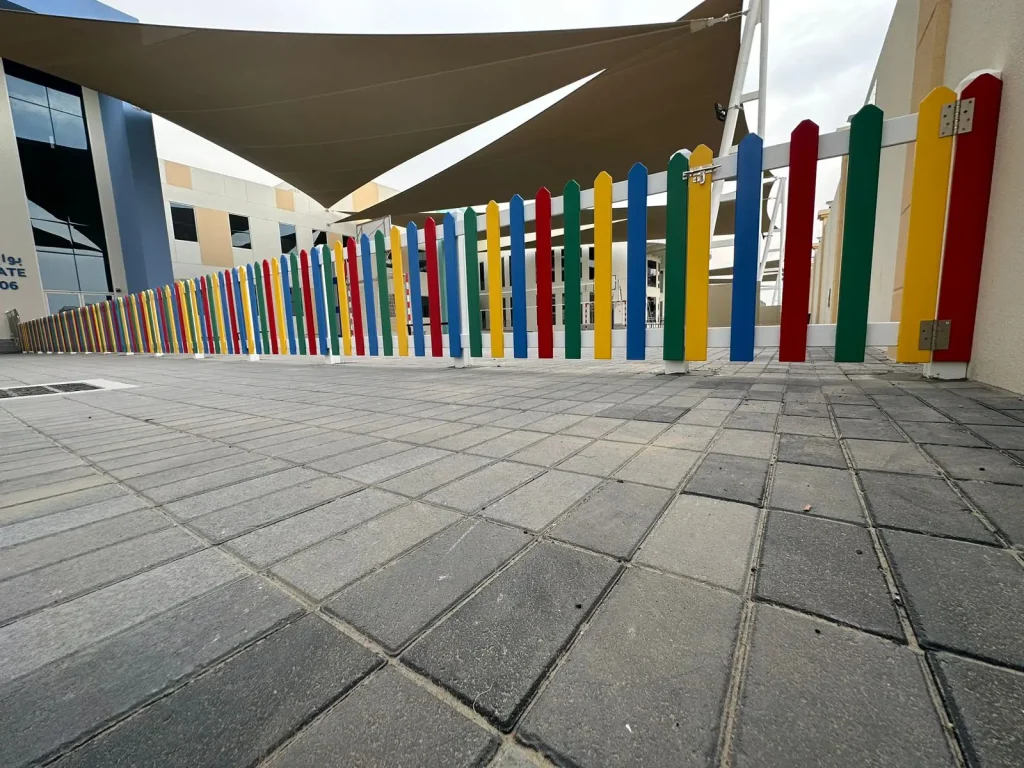 Vertical Multi color Fence in Abu Dhabi