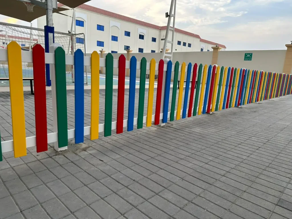 Vertical Multi color Fence in Abu Dhabi