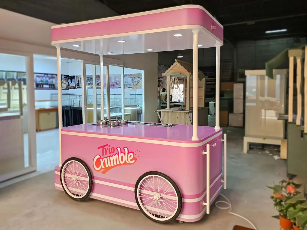 side view of ice cream kiosk