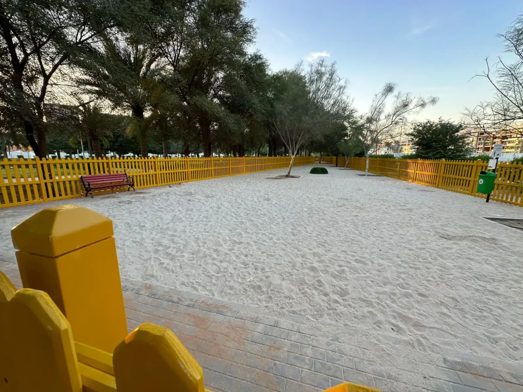 wooden fence in JVC Park Dubai